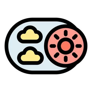 Sun and clouds toggle switch button changing weather condition Illustrazione stock