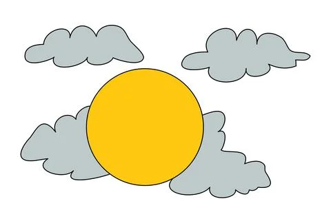 A of sun and clouds vector illustration Stock Illustration