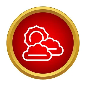 Sun and clouds weather forecast meteorology symbol icon 스톡 일러스트