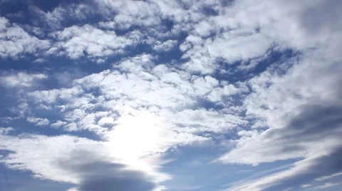 Sun and cloudy sky time lapse Stock Footage 45696806