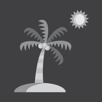Sun and coconut tree Stock-Illustration