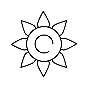Sun and copyright symbol combining protection and energy Stock Illustration