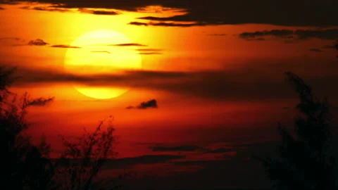 Sun and dark clouds, landscape Stock Footage 224085047