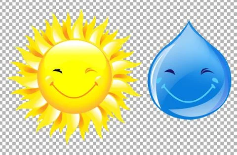 Sun And Drop Stock Illustration