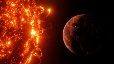 Sun and earth animation Video stock 168334964