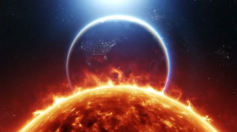 Sun And Earth Stock Footage 37655451