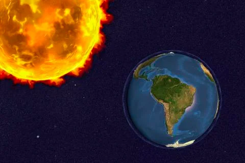 The Sun and the Earth Stock Illustration