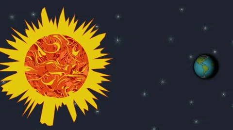 Sun and earth in space Stock Footage 35901287