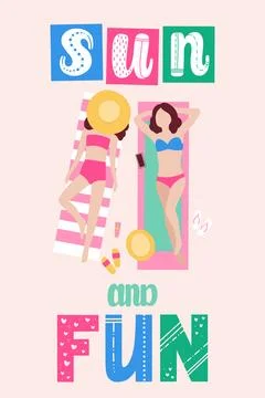 Sun and Fun Stock Illustration