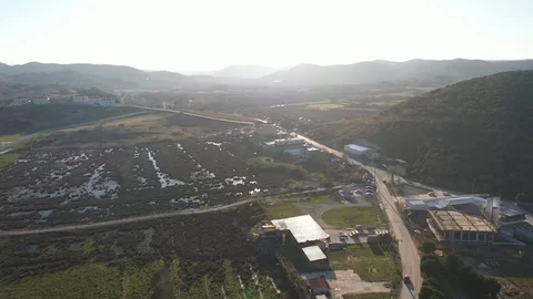 Sun and lens flare drone Stock Footage 127122467
