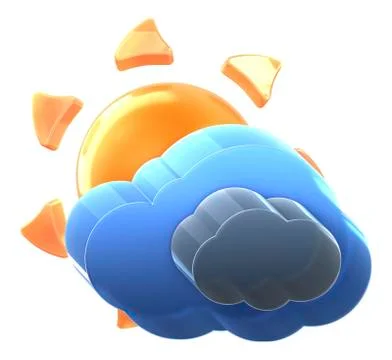 Sun and medium cloud. Stock Illustration