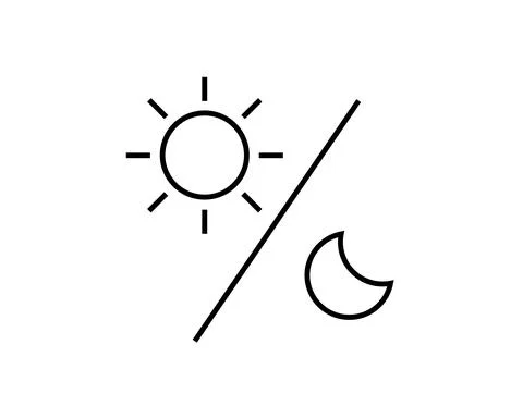 Sun and moon black flat icon. Sign sun and moon. Vector logo for web design,  Illustrazione stock