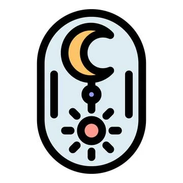 Sun and moon connected with lines representing balance and harmony Stock Illustration