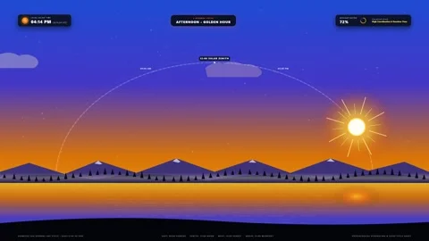 Sun and Moon Day to Night Arc Cycle 4K Seamless Loop Vídeos de archivo 346125511