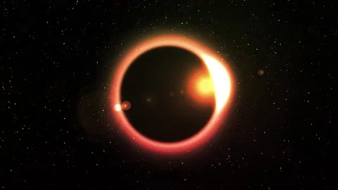 Sun and moon eclipse. Space background eclipse Vídeo Stock 182338141