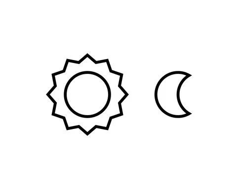 Sun and moon flat icon. Sign sun and moon. Vector logo for web design, mobile Stock Illustration