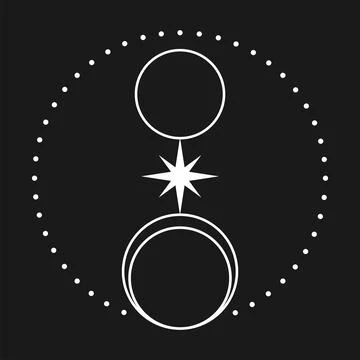 The sun and moon in graphic design. Simple minimalistic style. Universal use. Stock Illustration