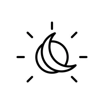 Sun and Moon Icon for Celestial Events, Astrological Signs, and Natural Phe.. Stock Illustration