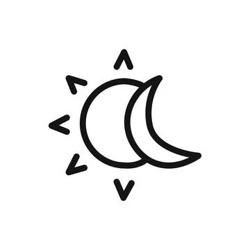 Sun and moon icon linear vector graphics sign Stock Illustration