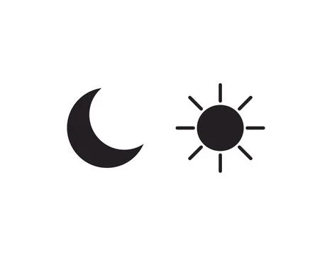 Sun and moon icon. Vector illustration. Stock Illustration