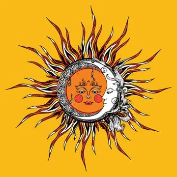 Sun And Moon 库存插图