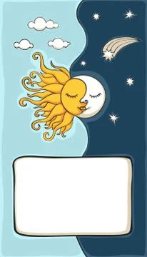 Sun and moon Stock Illustration