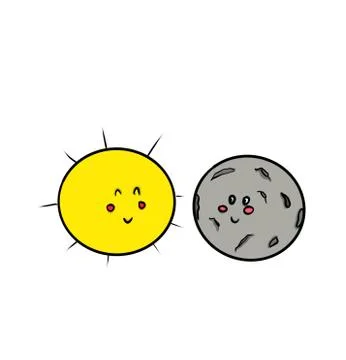 Sun and moon Stock Illustration