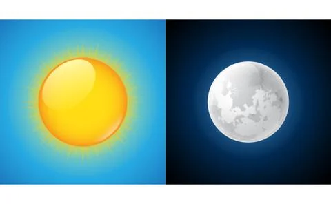 Sun and Moon Stock Illustration
