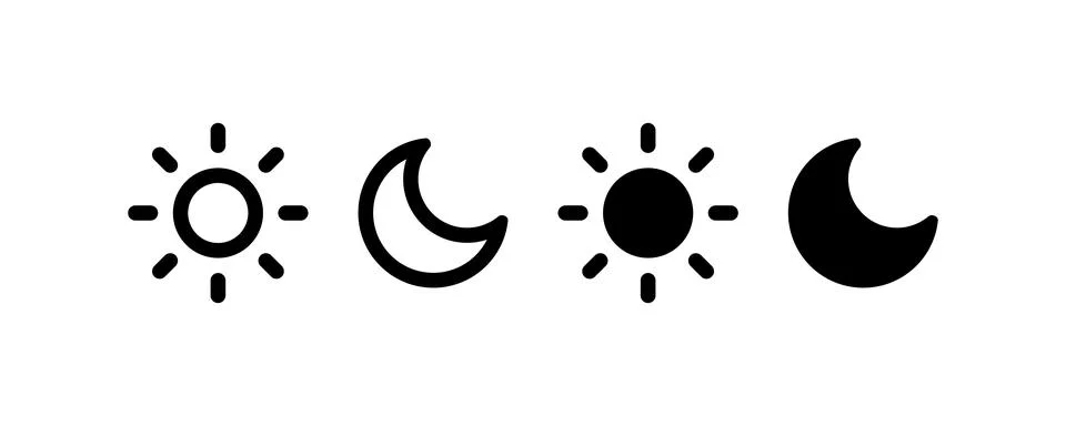 Sun and moon. Vector icon design. Stock Illustration