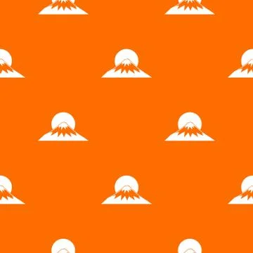 Sun and mountain pattern seamless Stock Illustration