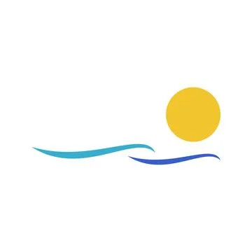 Sun And Ocean Wave Logo Stock Illustration