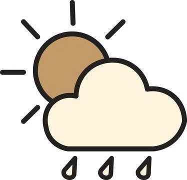 Sun and rain Stock Illustration