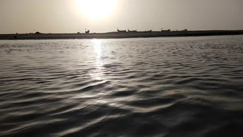 Sun and river Stock Footage