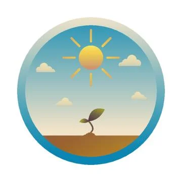 Sun And Sapling Stock Illustration