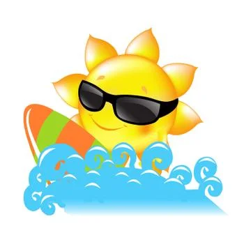 Sun and sea Stock Illustration