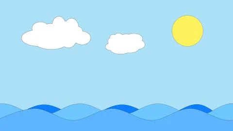 Sun and sea Illustrazione stock