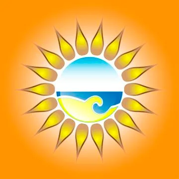 Sun and sea Illustrazione stock