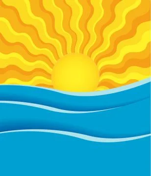 Sun and sea Stock Illustration