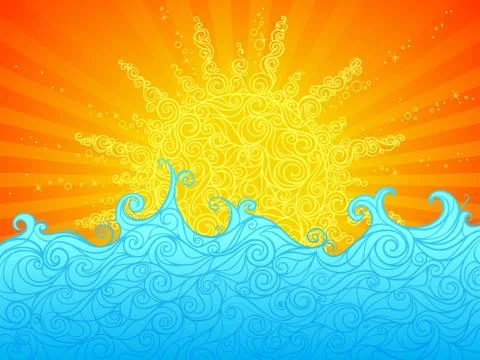 Sun and sea. Stock Illustration