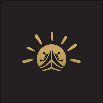 Sun and ship, vector logo design Stock Illustration