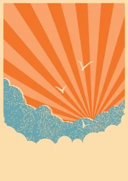 Sun and sky background Stock Illustration