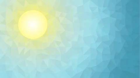 Sun and Sky Low Poly Vector Background Stock Illustration