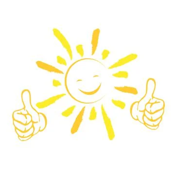 Sun and smile, face, laugh, sun, logo Stock Illustration