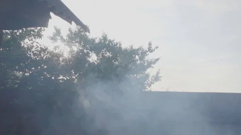 Sun and smoke Stock Footage 117908795