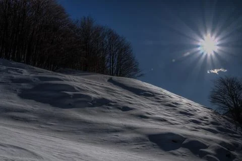 Sun and snow Foto stock