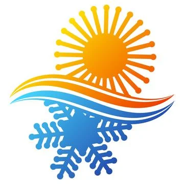 Sun and snowflake air conditioning symbol design Stock Illustration