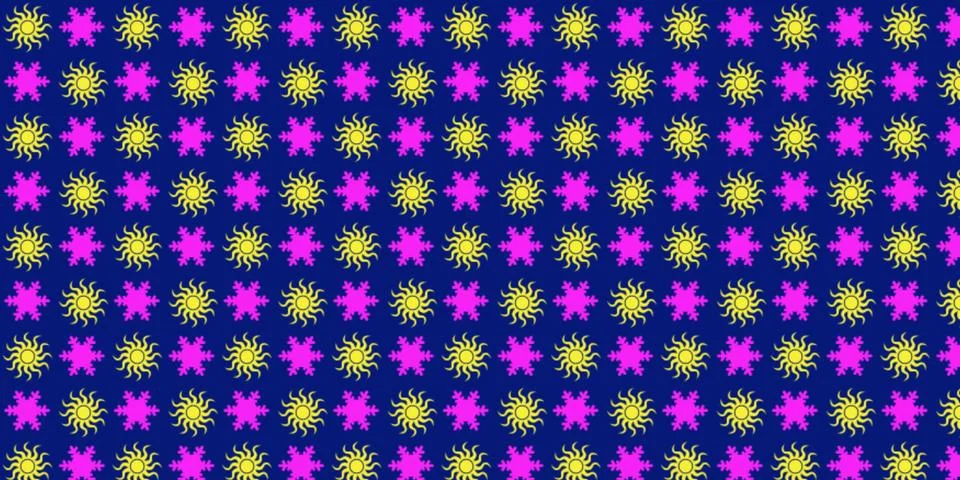 Sun and Snowflake pattern design Stock Illustration