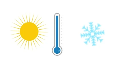 Sun and Snowflake with Thermometer Animation Stock Footage 246774531