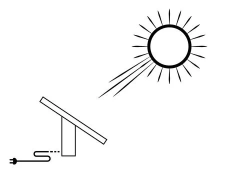 Sun and solar panels Stock Illustration