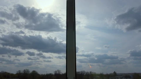 Sun and storm clouds in the sky, view from the window Stock Footage 158385234